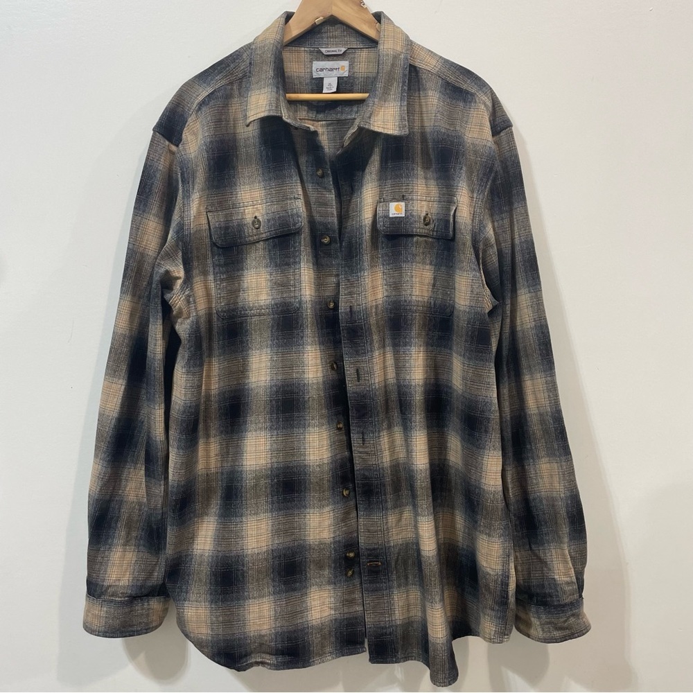 Carhartt Original Fit Heavy Weight Plaid Long Sleeve Flannel Size Tall XL